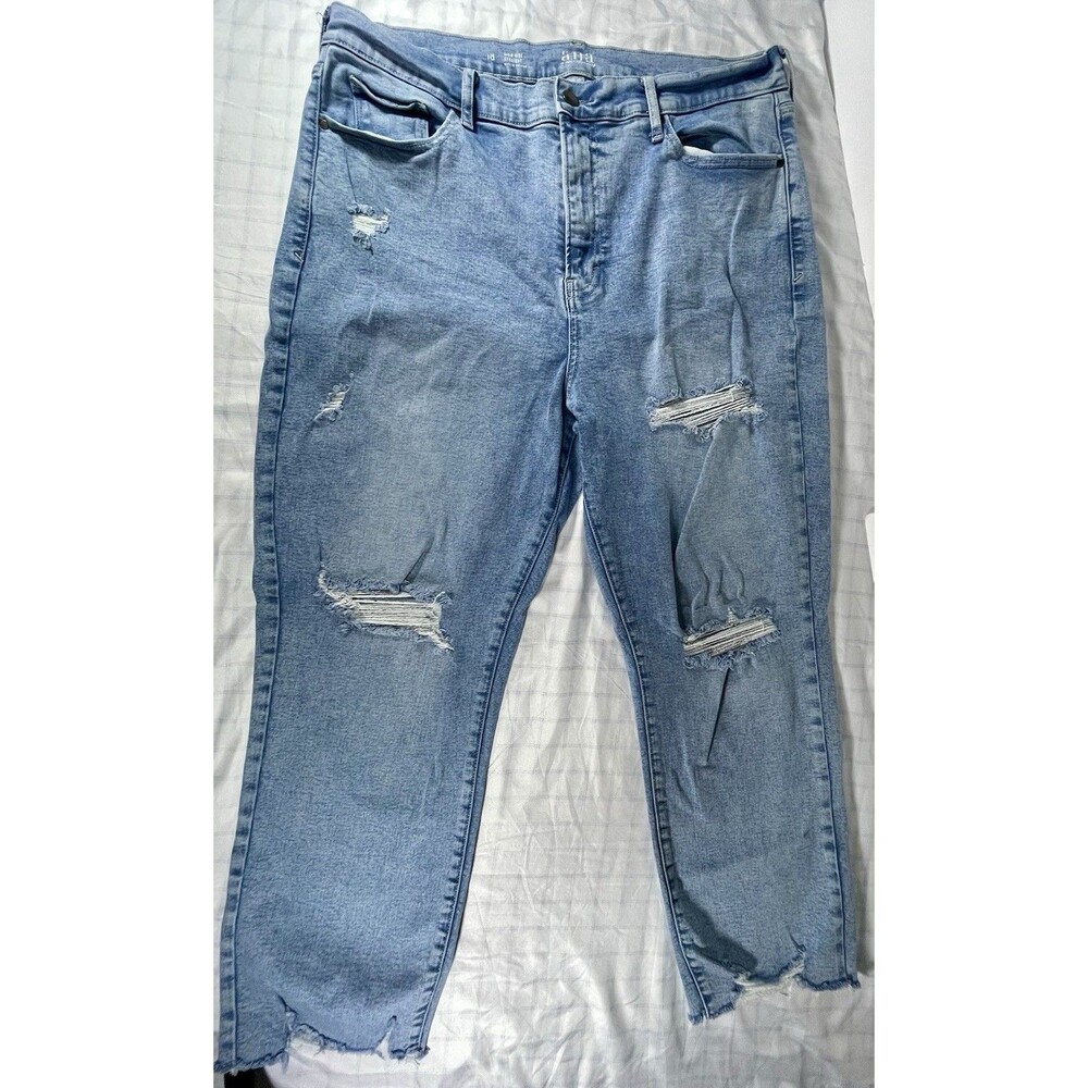 a.n.a A New Approach High-Rise Straight Leg Distressed Jeans - Size 18